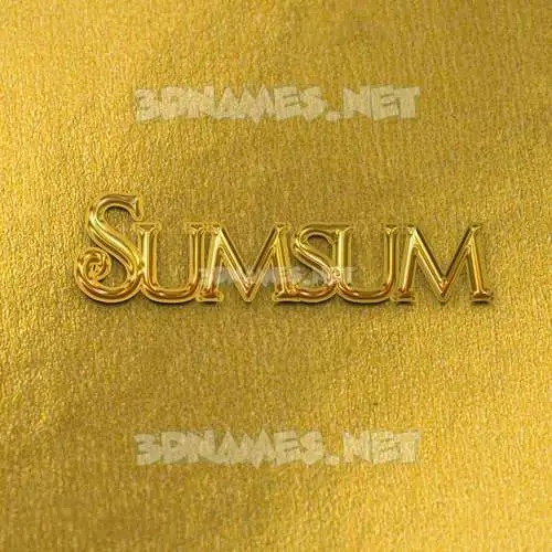 sumsum in All Gold style - 3D name wallpaper