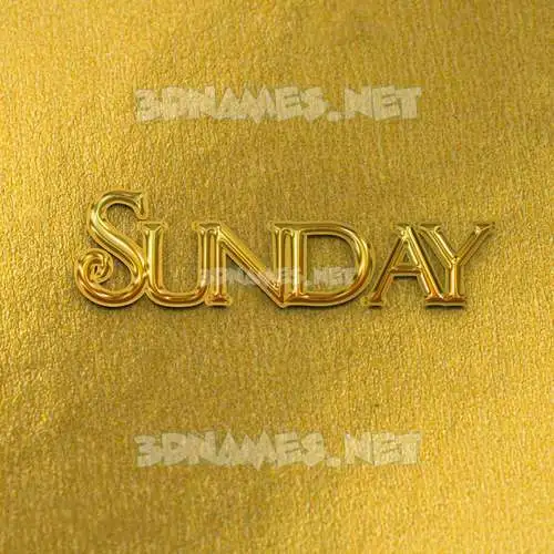 sunday in All Gold style - 3D name wallpaper sunday in All Gold style - 3D name wallpaper