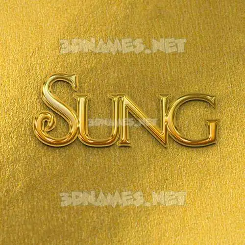 sung in All Gold style - 3D name wallpaper