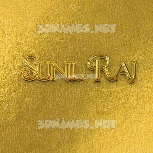 sunil raj in All Gold style - 3D name wallpaper