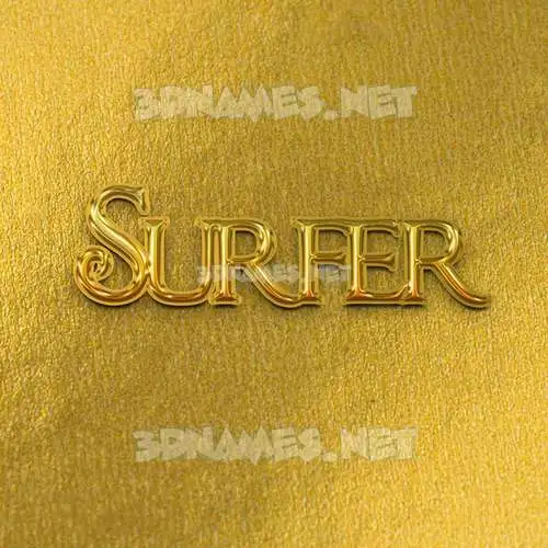 surfer in All Gold style - 3D name wallpaper surfer in All Gold style - 3D name wallpaper