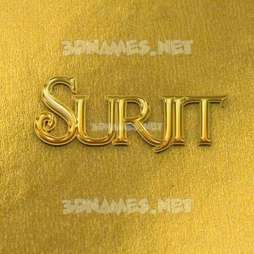 surjit in All Gold style - 3D name wallpaper