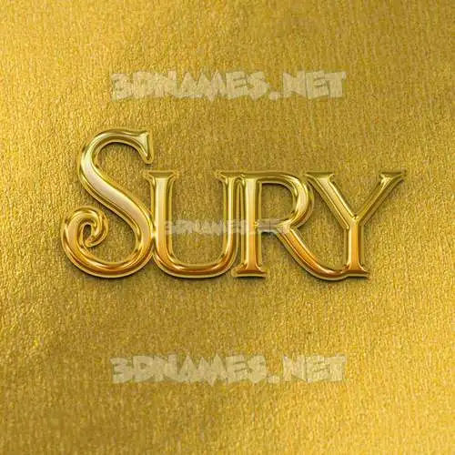 sury in All Gold style - 3D name wallpaper