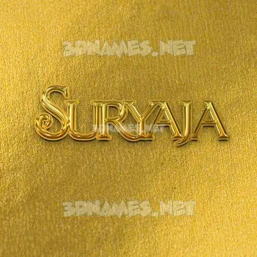 suryaja in All Gold style - 3D name wallpaper