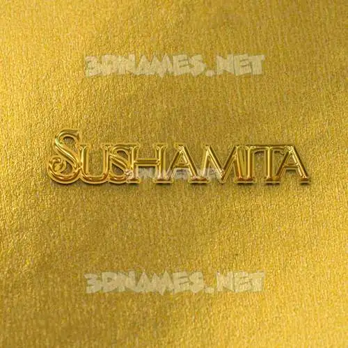 sushamita in All Gold style - 3D name wallpaper