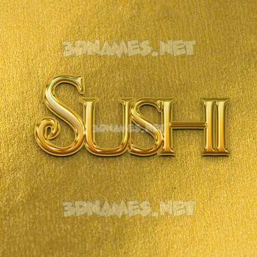 sushi in All Gold style - 3D name wallpaper sushi in All Gold style - 3D name wallpaper