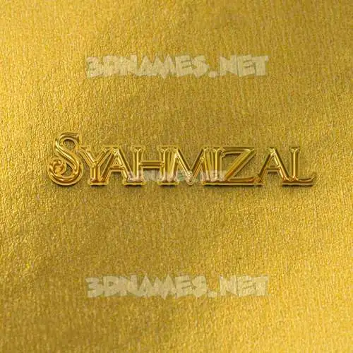 syahmizal in All Gold style - 3D name wallpaper