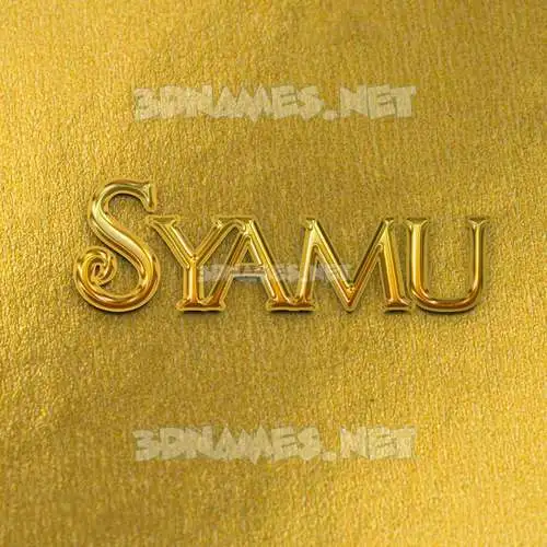syamu in All Gold style - 3D name wallpaper