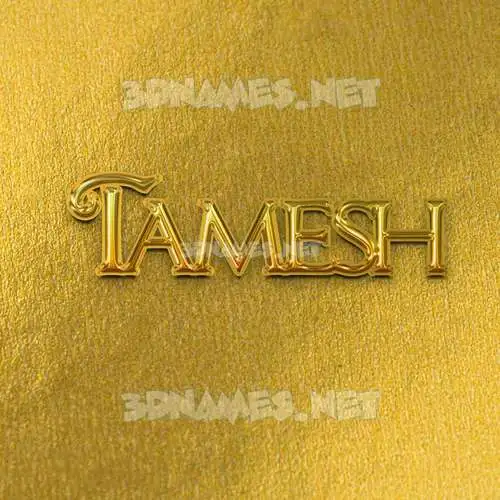tamesh in All Gold style - 3D name wallpaper