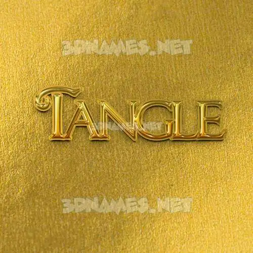 tangle in All Gold style - 3D name wallpaper