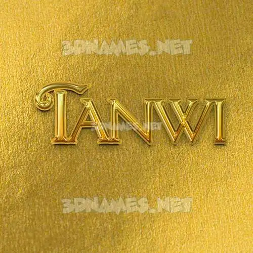 tanwi in All Gold style - 3D name wallpaper