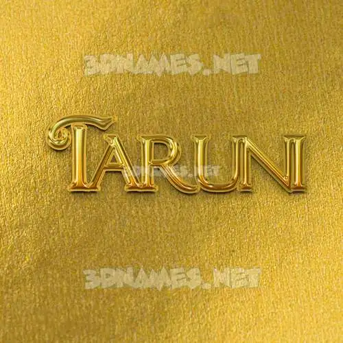 taruni in All Gold style - 3D name wallpaper
