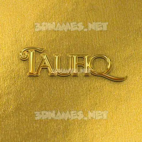 taufiq in All Gold style - 3D name wallpaper
