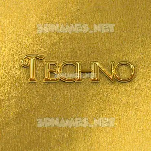 techno in All Gold style - 3D name wallpaper techno in All Gold style - 3D name wallpaper
