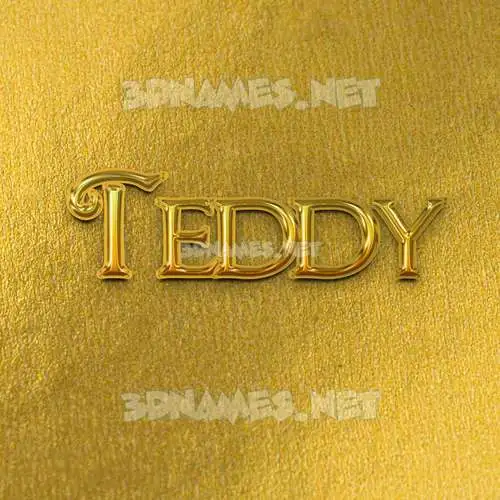 teddy in All Gold style - 3D name wallpaper teddy in All Gold style - 3D name wallpaper