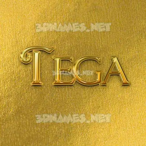 tega in All Gold style - 3D name wallpaper