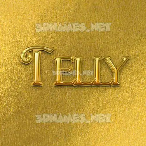 telly in All Gold style - 3D name wallpaper