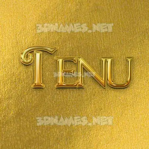 tenu in All Gold style - 3D name wallpaper