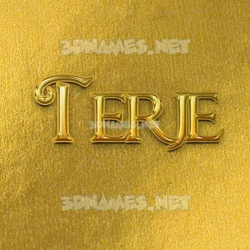 terje in All Gold style - 3D name wallpaper
