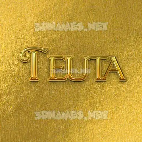 teuta in All Gold style - 3D name wallpaper
