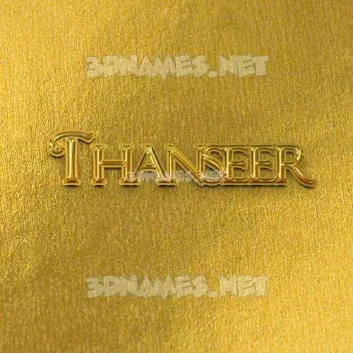 thanseer in All Gold style - 3D name wallpaper