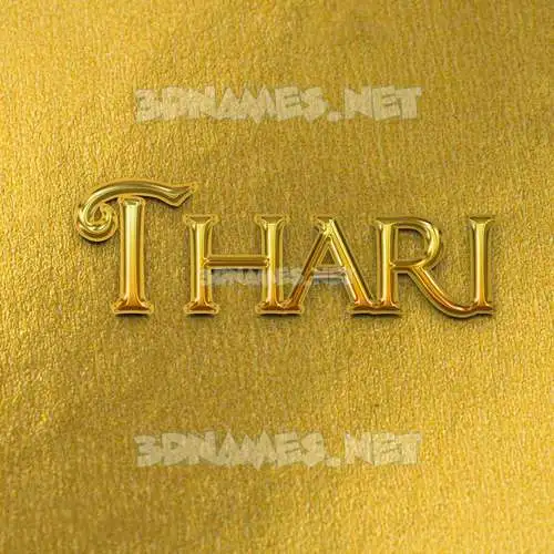 thari in All Gold style - 3D name wallpaper