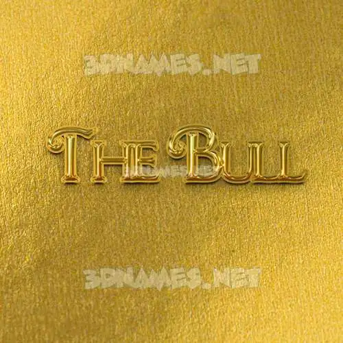 the bull in All Gold style - 3D name wallpaper the bull in All Gold style - 3D name wallpaper