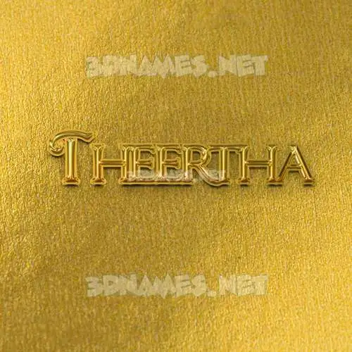 theertha in All Gold style - 3D name wallpaper