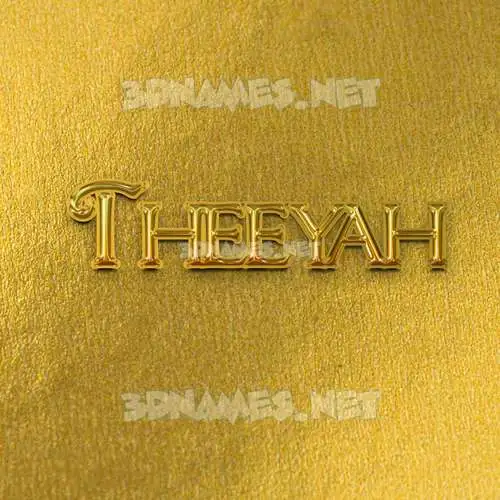 theeyah in All Gold style - 3D name wallpaper
