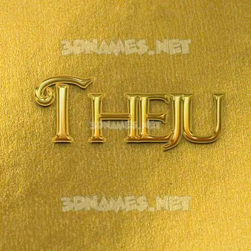 theju in All Gold style - 3D name wallpaper