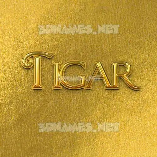 tigar in All Gold style - 3D name wallpaper tigar in All Gold style - 3D name wallpaper