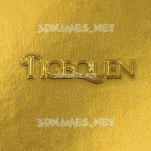 tigequen in All Gold style - 3D name wallpaper tigequen in All Gold style - 3D name wallpaper