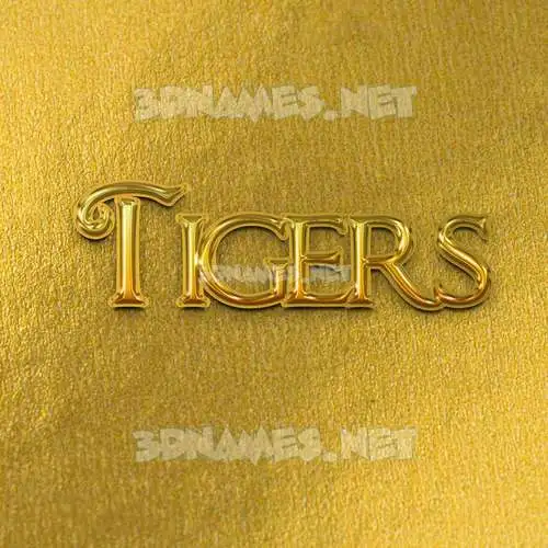 tigers in All Gold style - 3D name wallpaper