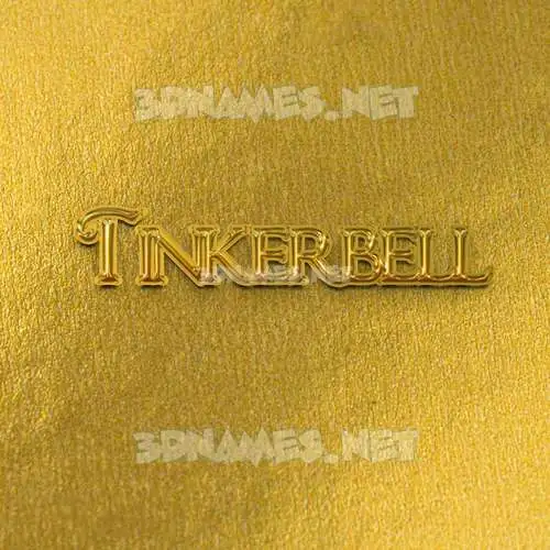 tinkerbell in All Gold style - 3D name wallpaper