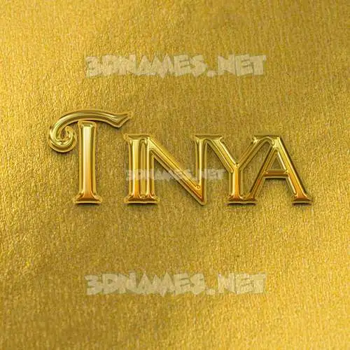 tinya in All Gold style - 3D name wallpaper