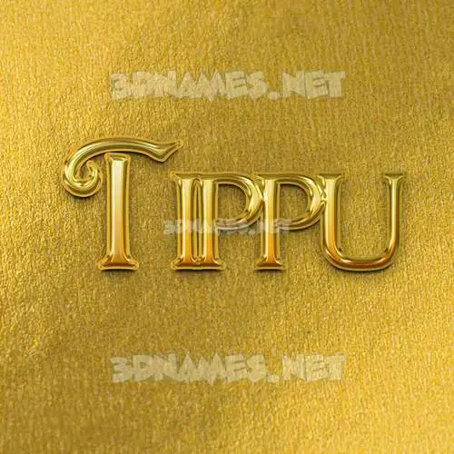 tippu in All Gold style - 3D name wallpaper