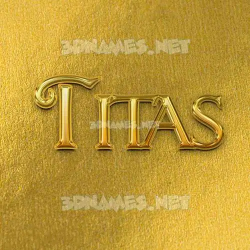 titas in All Gold style - 3D name wallpaper