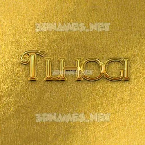 tlhogi in All Gold style - 3D name wallpaper