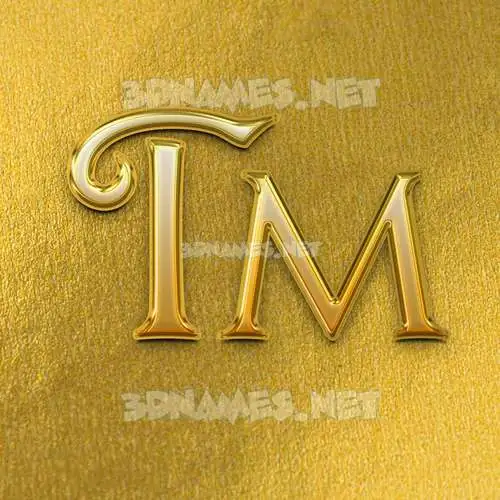 tm in All Gold style - 3D name wallpaper