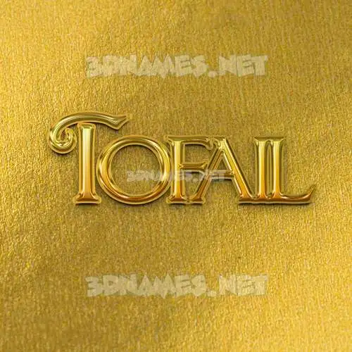 tofail in All Gold style - 3D name wallpaper tofail in All Gold style - 3D name wallpaper