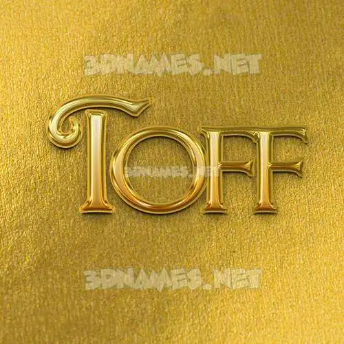 toff in All Gold style - 3D name wallpaper toff in All Gold style - 3D name wallpaper