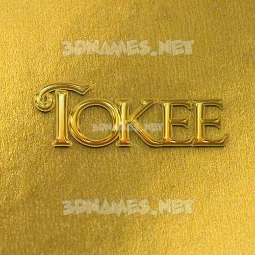 tokee in All Gold style - 3D name wallpaper tokee in All Gold style - 3D name wallpaper