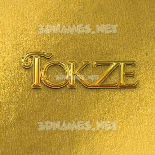 tokze in All Gold style - 3D name wallpaper