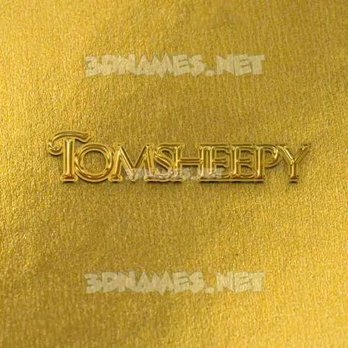 tomsheepy in All Gold style - 3D name wallpaper
