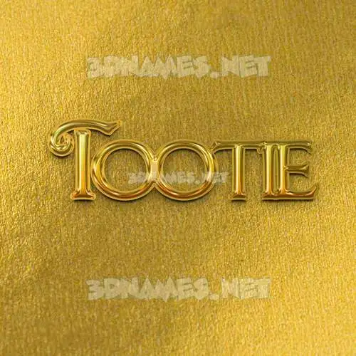 tootie in All Gold style - 3D name wallpaper
