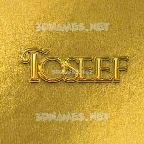 toseef in All Gold style - 3D name wallpaper toseef in All Gold style - 3D name wallpaper