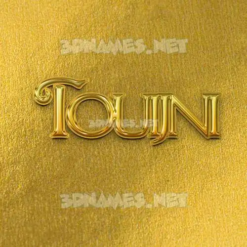 touijni in All Gold style - 3D name wallpaper