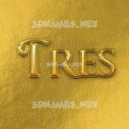 tres in All Gold style - 3D name wallpaper tres in All Gold style - 3D name wallpaper