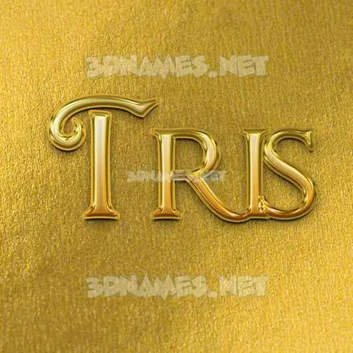 tris in All Gold style - 3D name wallpaper