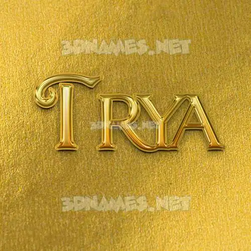 trya in All Gold style - 3D name wallpaper trya in All Gold style - 3D name wallpaper